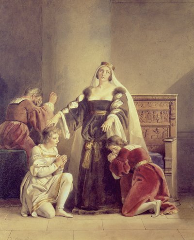 Koningin Elizabeth neemt afscheid van haar zonen door Alexandre Evariste Fragonard